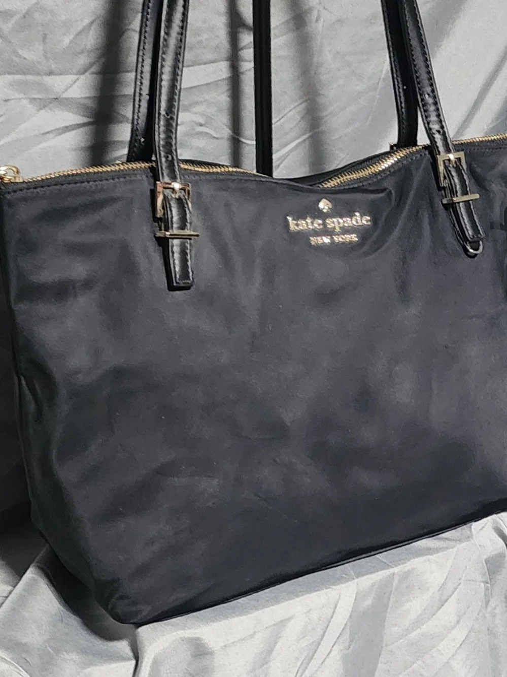 Kate Spade New York Watson Lane Maya Black Nylon Tote Bag Shoulderbag Purse